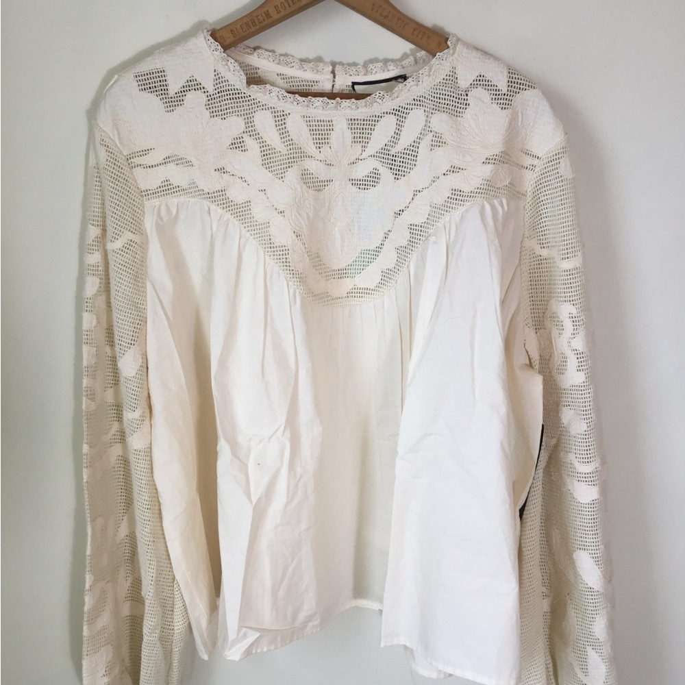 Tuckernuck ivory Patchwork embroidered Cressida Blouse…NEW - Picture 4 of 7
